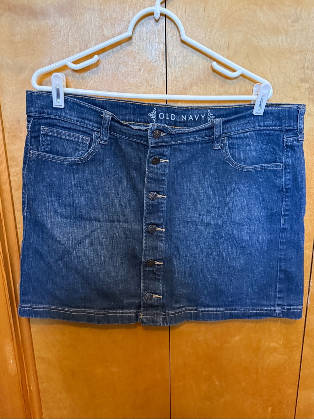 Old Navy Indigo Button-Front Denim Mini Skirt Size 14